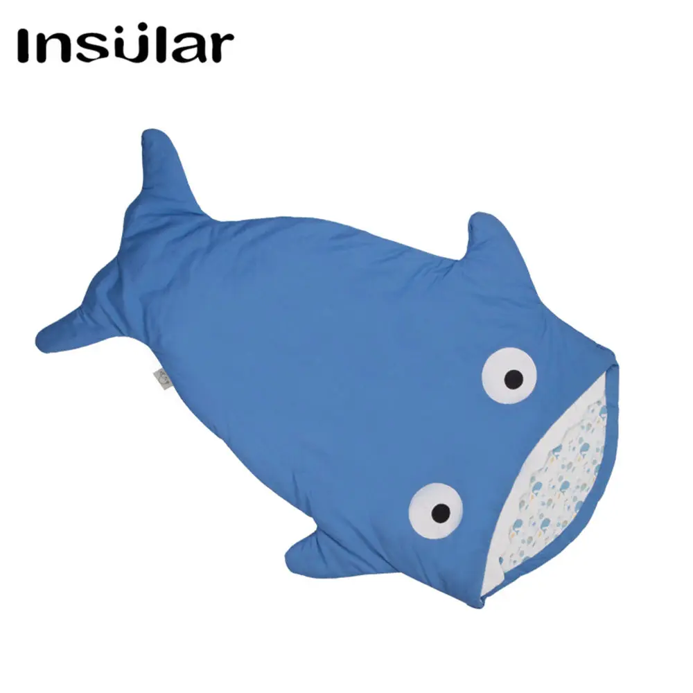 Cute Cartoon Shark Baby Sleeping Bag For Children New Style Winter Unisex Sleepsacks Warm Cotton Blanket Large Swaddle