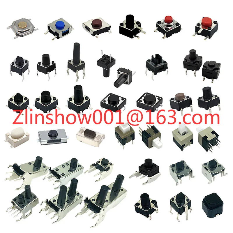 Mini Tact Switch 4.5x4.5x4.5H Black Button 4p Push Button Tactile Switches Tact Micro Switch
