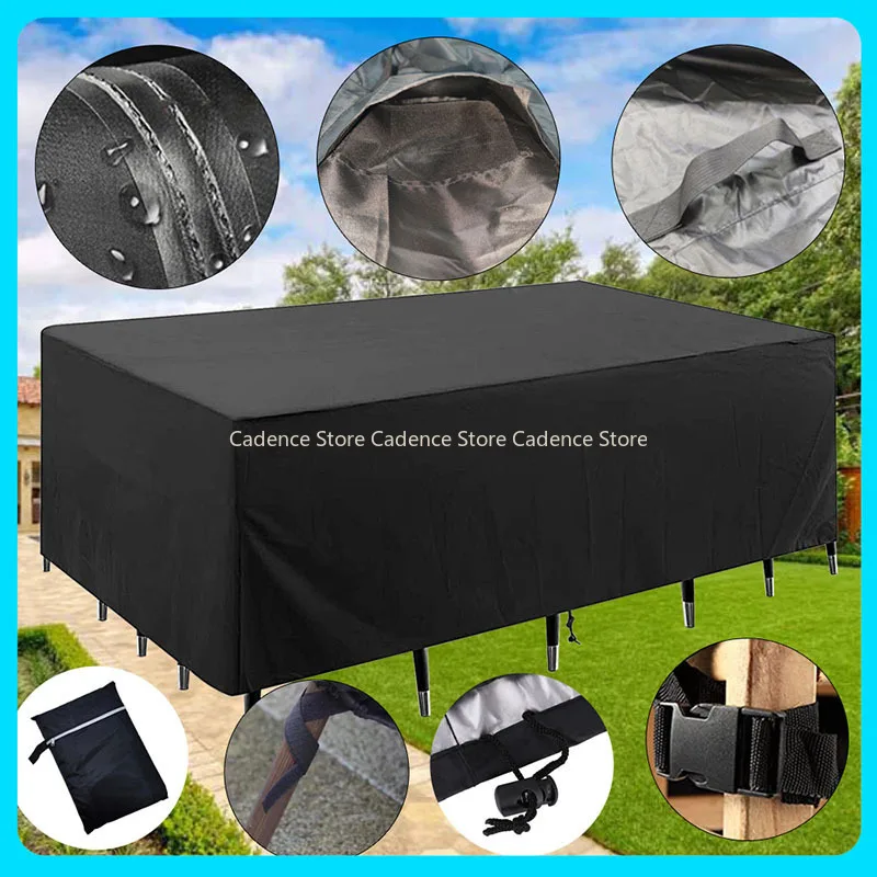 

210D Outdoor Patio Garden Furniture Covers Heavy duty Waterproof Rectangular Rain Snow Covers for Sofa Table Chair Wind-Proof