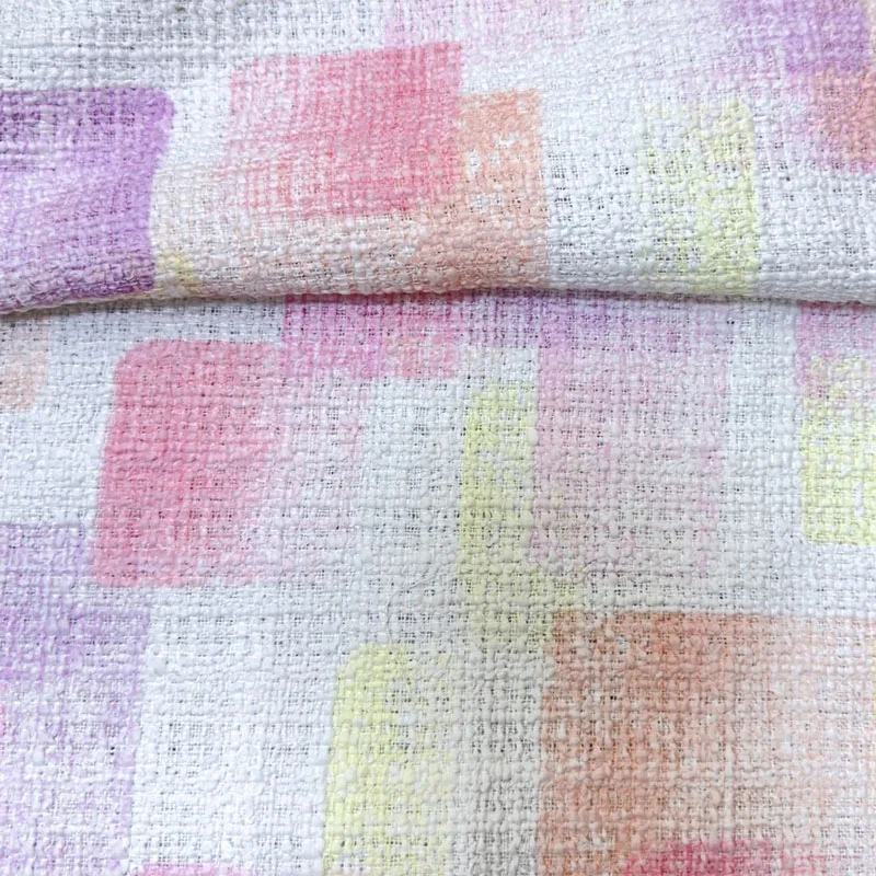 

Розовая/фиолетовая решетчатая плетеная твидовая ткань для женщин, осенняя куртка, платье, костюмы, пальто, сумка, ткань «сделай сам», швейный материал