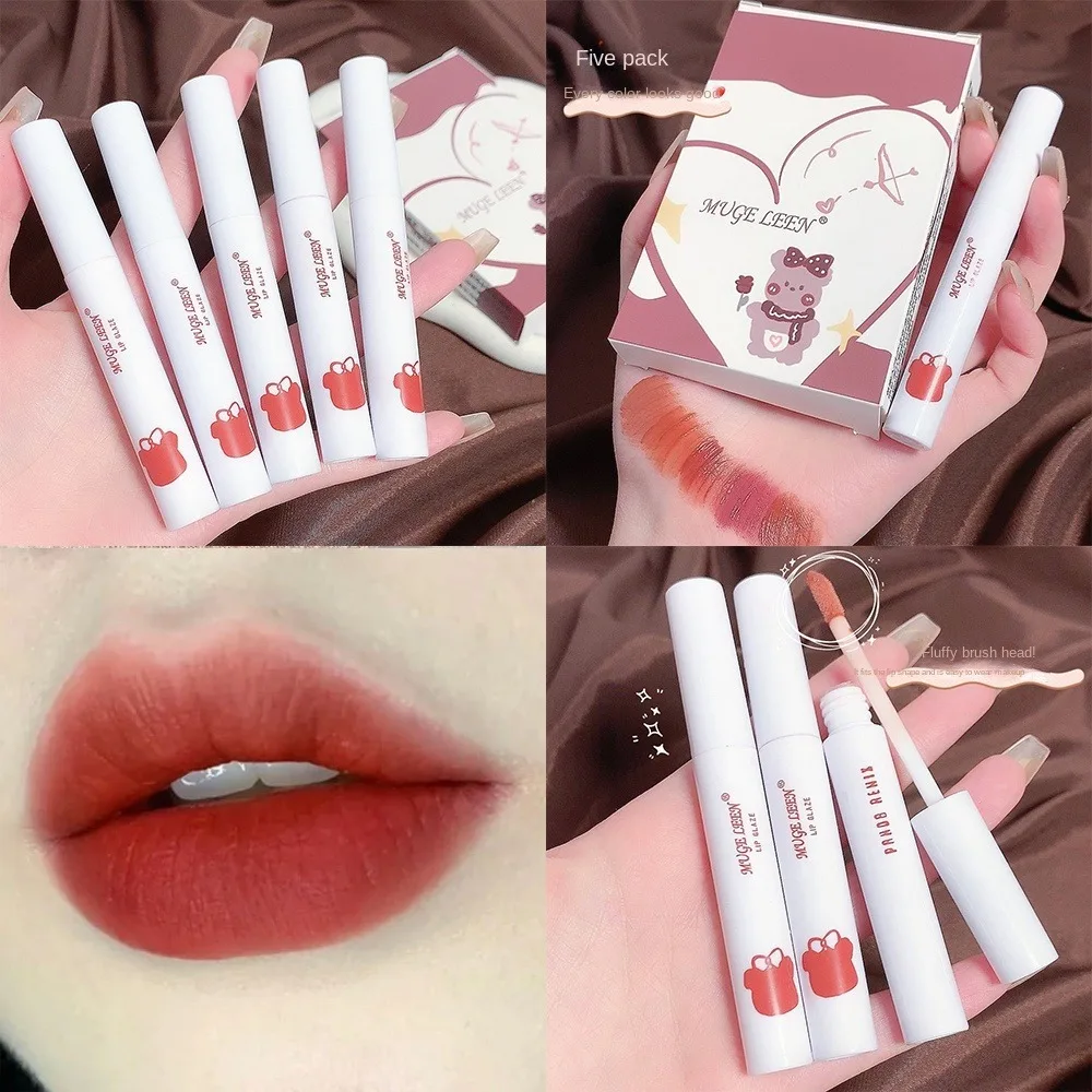 Sexy Red Lip Tint Whitening Liquid Lipstick Velvet Matte Lip Gloss tazza antiaderente Waterproof Lip Glaze Makeup Cosmetic