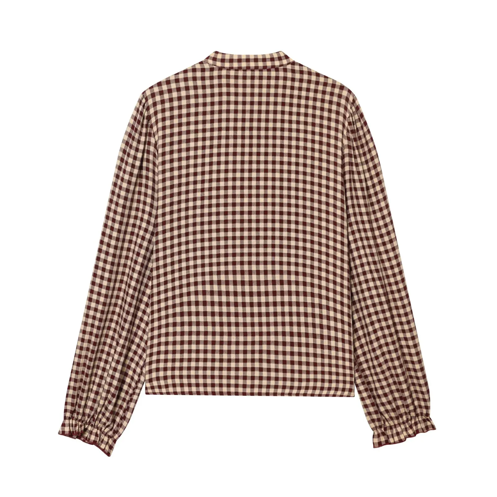 قمصان أنيقة على الموضة بتصميم بسيط للنساء 2025 موضة جديدة بأكمام طويلة قميص نسائي فضفاض غير رسمي منقوش وبلوزة ملابس علوية للسيدات #6