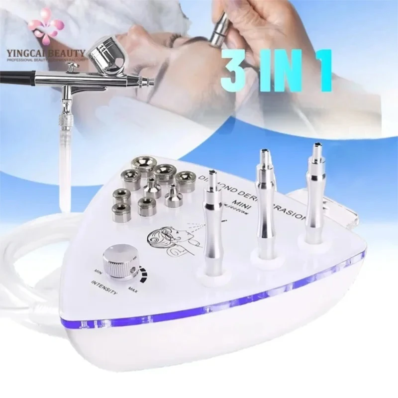 Draagbare Crystal Dermabrasie Kit Schoonheid Huidapparaat 3-in-1 Diamond Tip Microdermabrasie Vacuüm Mee-eter Gezichtsmachine