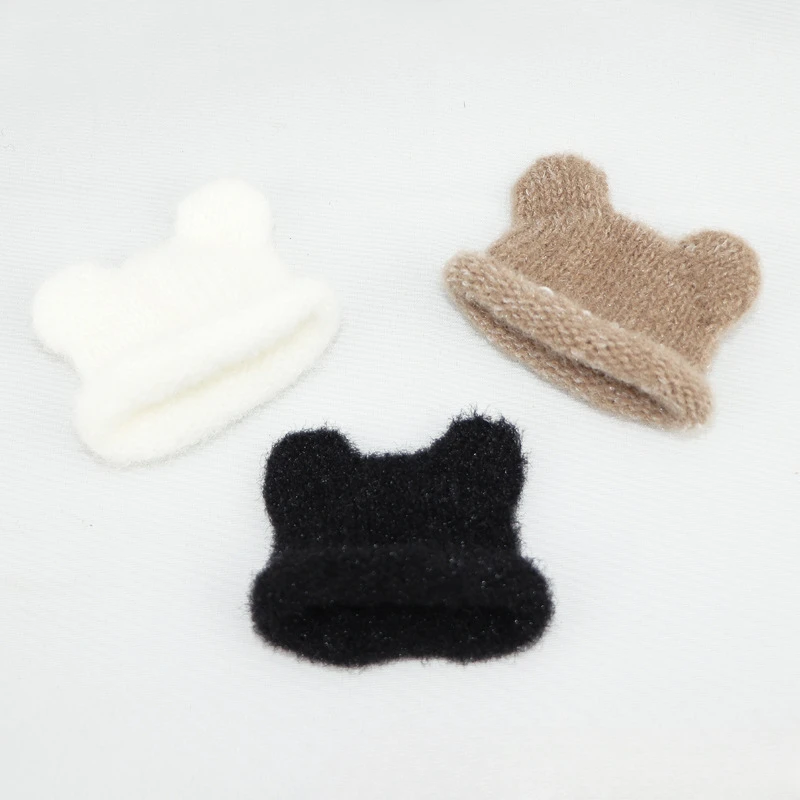 OB11 Cotton Doll Clothes Cotton Doll Clothes Multi Colored Woolen Hat Bear Ear Hat Dress Up Winter Clothing Exclusive Design