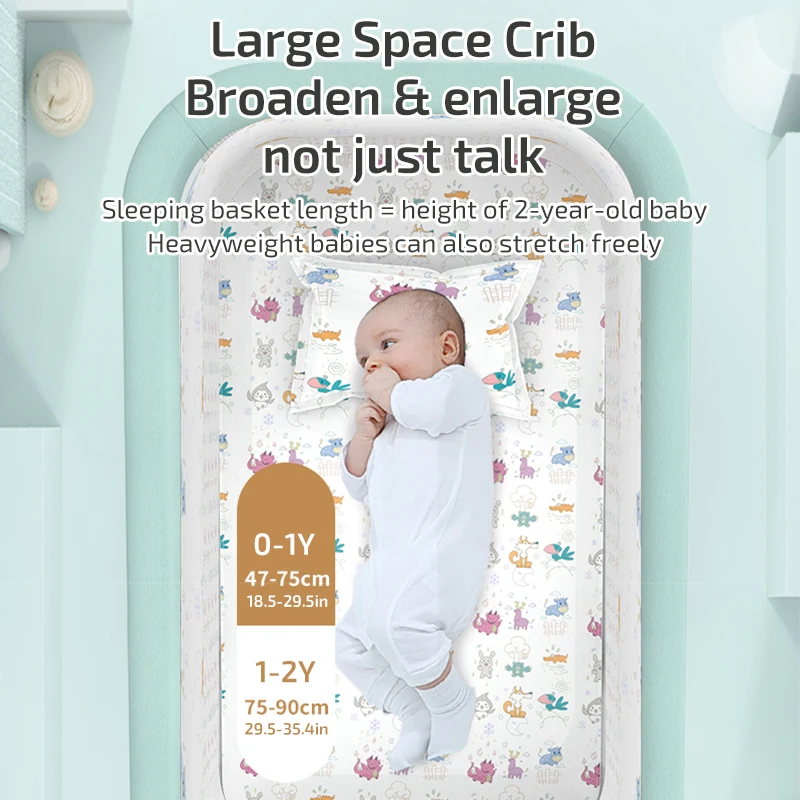 Multi-Function Cribs for Baby Cradle Newborn Baby Bed Match With Large Bed Shaker Bassinet Mobile Foldable With Mosquito Net