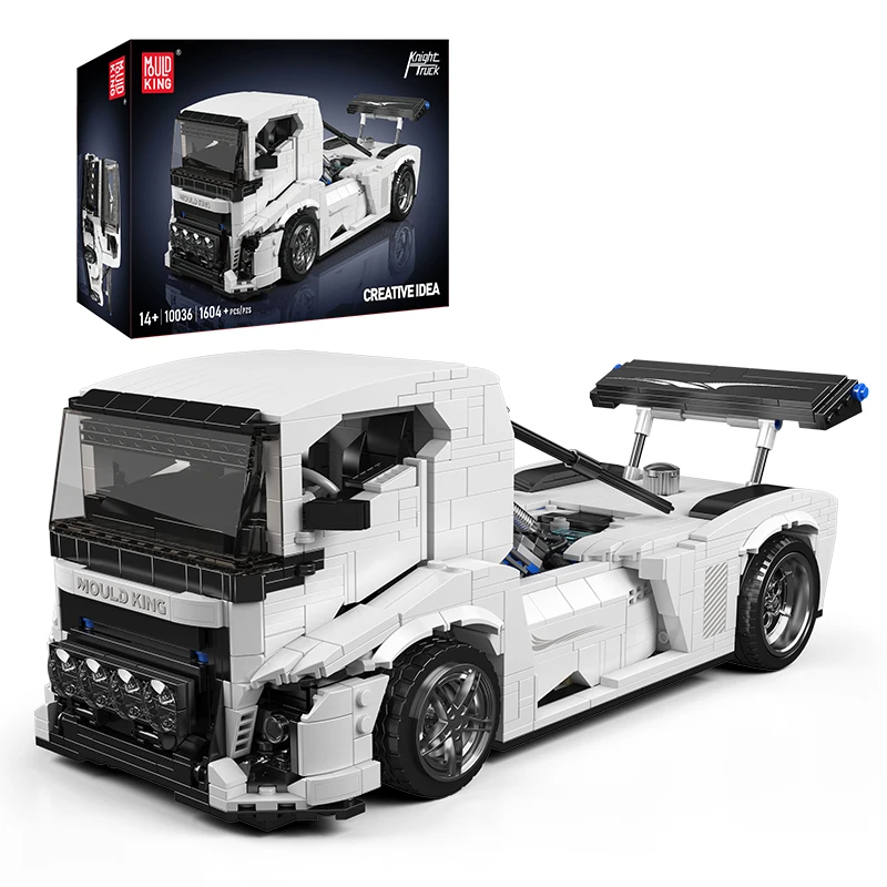 Mould King 10036 Technical Car Toys The MOC White Knight Truck Building Block Assembly Car Model Brick Set Kids Christmas Gift