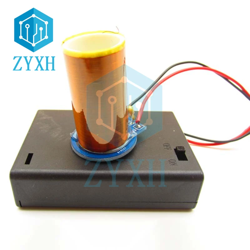 Mini Cuộn Dây Tesla Tự Làm Điện Tử Bộ DC 4.5V Không Vòng Cung Loại Chiếu Sáng Không Gian Với Pin AA Box Cho sinh Viên Thí Nghiệm