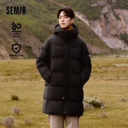 Semir Daunenjacke für Herren, winddicht, wasserdicht, ölbeständig und schmutzabweisend, 2024, neue Winter-Lang-lose Kapuzen-Oberbekleidung, dick
