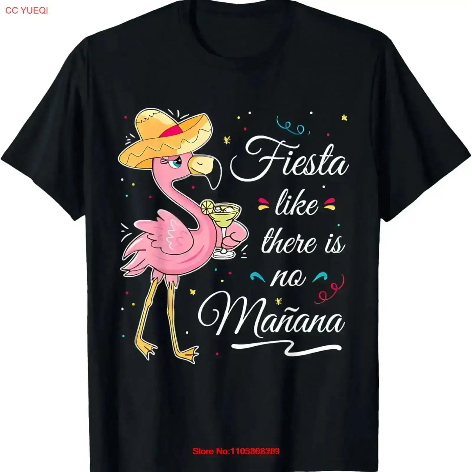 Fiesta Like There's No Ma ana Flamingo Cinco De Mayo Mexikanisches T-Shirt, Vintage-Stil, gewaschen, modisch, vielseitig, für Herren, bequem
