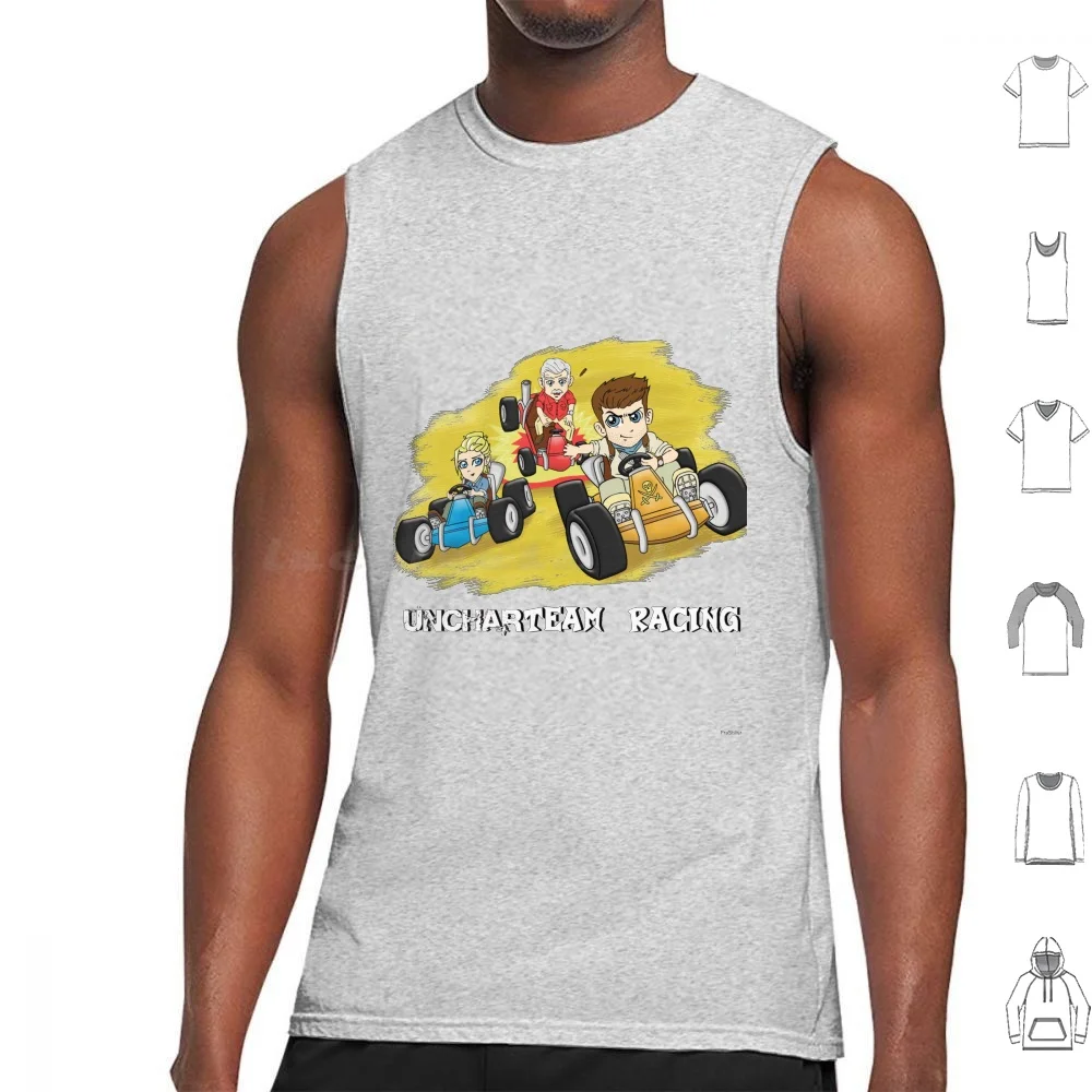 Uncharteam Racing Tank Tops Vest Sleeveless Uncharted Nathan Drake Crash Team Racing Ctr Uncharted 3 Drake Elena Elena Fisher