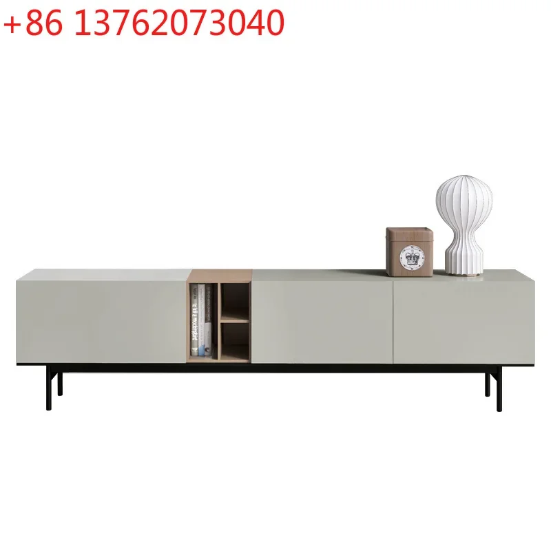 

TTItalian modern simple high TV cabinet dining side cabinet living room paint Nordic bedroom bookcase