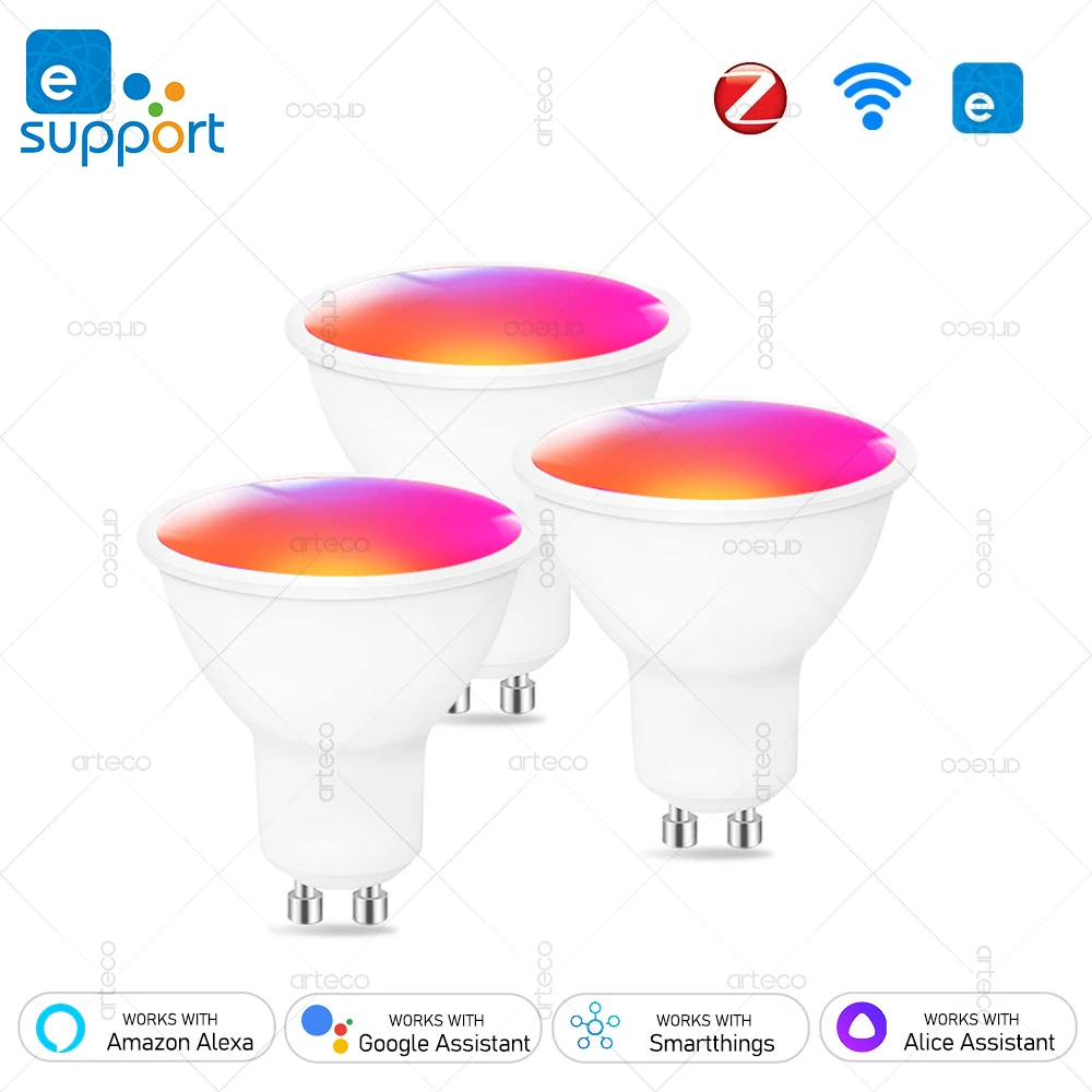 EWelink GU10 Smart Bulb WiFi Zigbee ,Dimmable Smart Led Lamp 2700-6500K RGB, Led Light Bulbs Works With Alexa Amazon Google Home