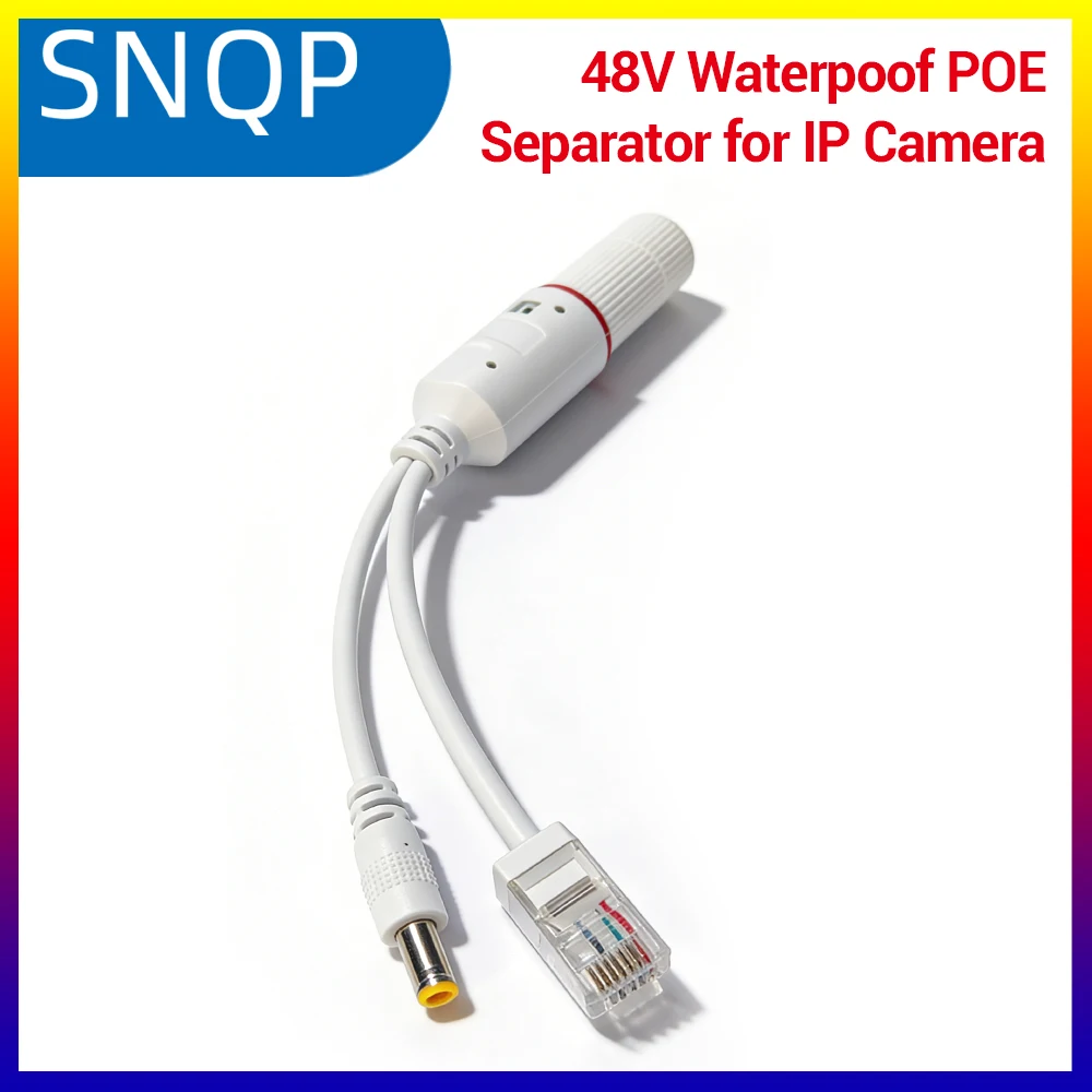 

POE-сплиттер 48В на 12В, водонепроницаемый, с кабелем для передачи видео и питания, модуль-инжектор-удлинитель для IP-камер и сетевых точек доступа