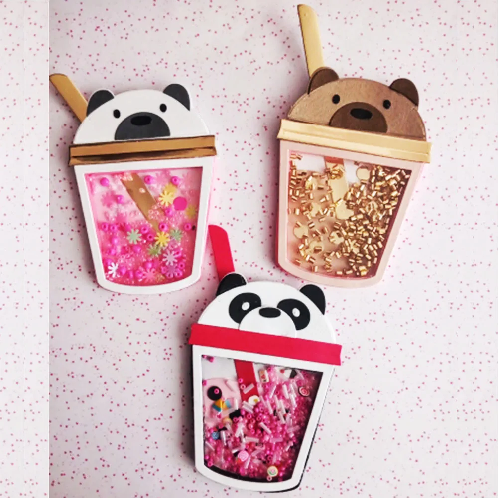 

Cute Boba Drink Shaker Metal Cutting Dies Stencils for DIY Scrapbooking Decorative Embossing DIY Paper Cards