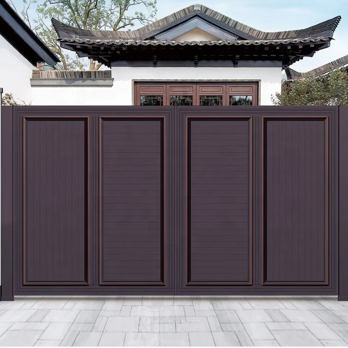 Gerbang Ayun Ganda Aluminium Desain Modern Eropa