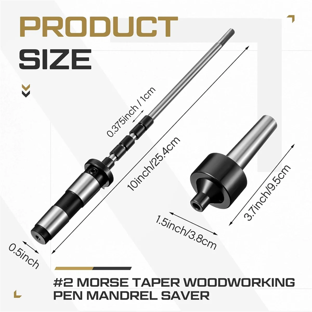 2MT Pen Spindle for Wood Lathe Pen Rotary Tool with Spindle Saver and 5 Bushings Wood Rotary Pen Barrel Kit