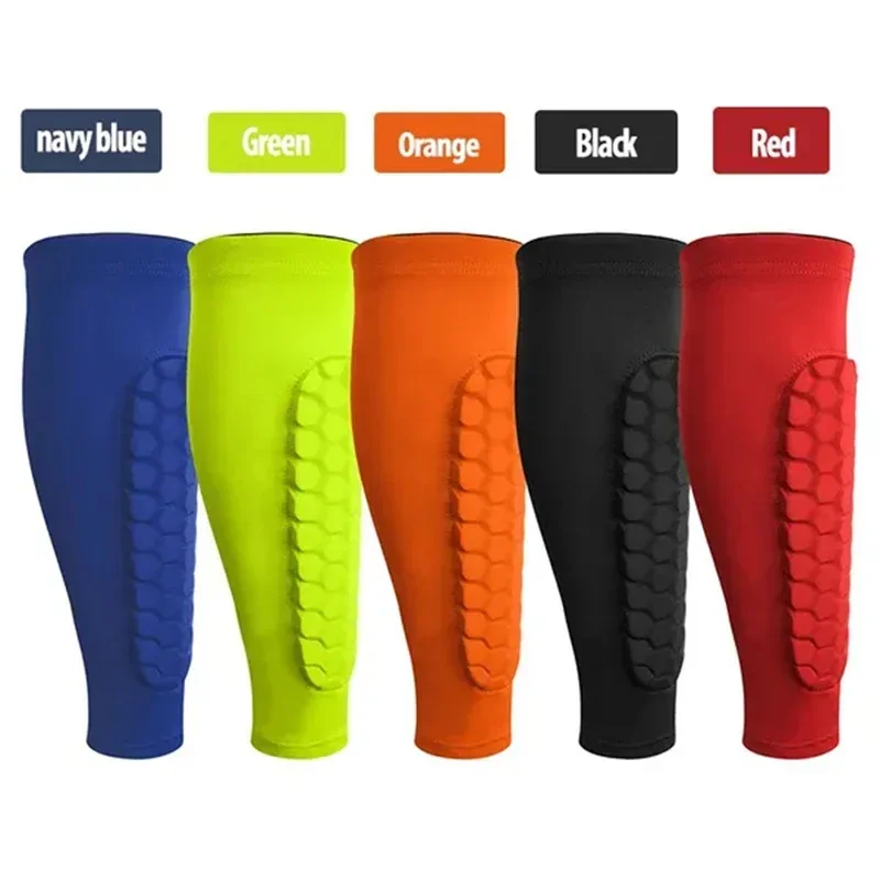 1 PC Leg Sleeves Shin Guards Shockproof Honeycomb Nylon Support Sock Shin Protector Soccer Gear Soccer Shields Sports Legging