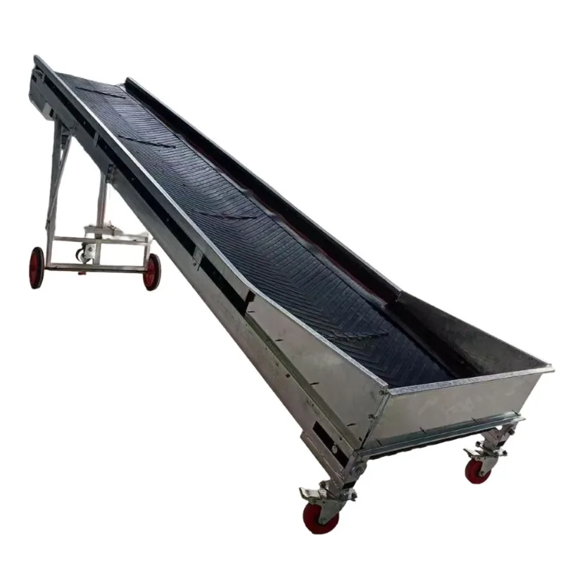 

Portable Foldable Belt Conveyor Lifting Design For Stair Delivery Corn And Bulk Particles Household Material Transport Device