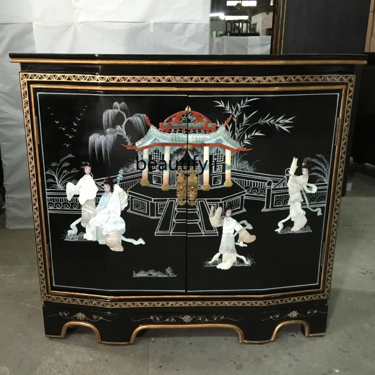 

X Bright paint porch cabinet, furniture inlay, door entry, partition decorative cabinet