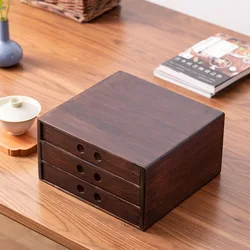 Bamboo Tea Box Puerh Tea Cake Box Walnut Color Single, Double and Three Layers Tea Storage and Packaging Boxes