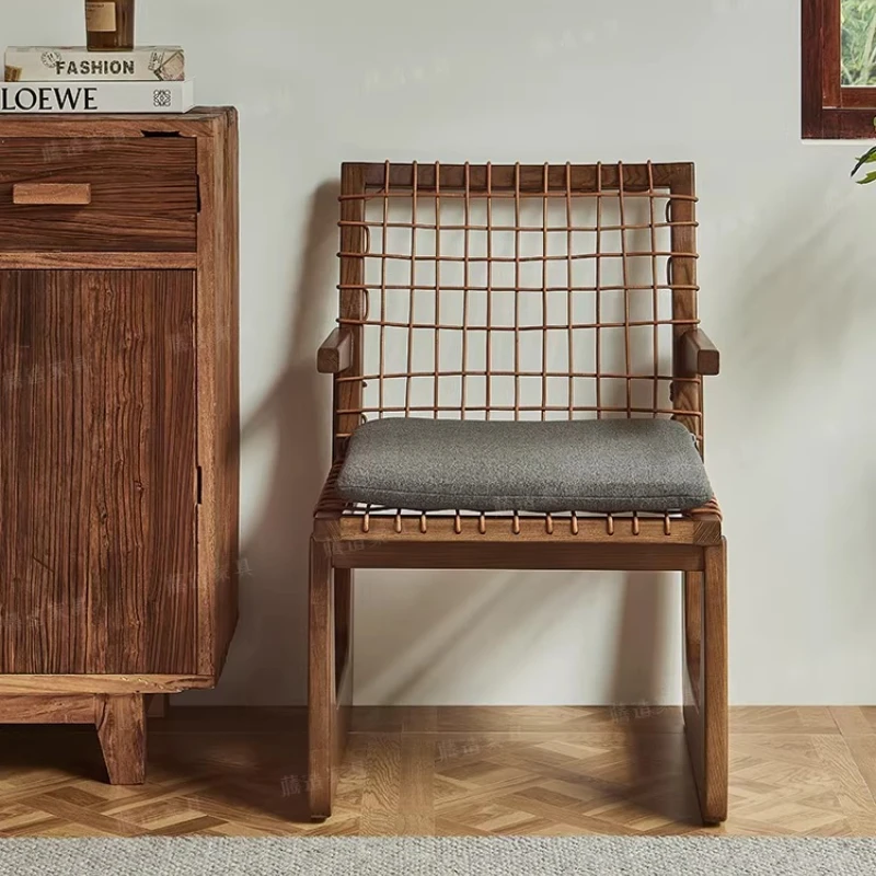 Homestay Armchair Café Chairs Bedroom Comfy Kitchen Backrest Café Chairs Floor Wood Furniture Кофейный Стул MH40KFY