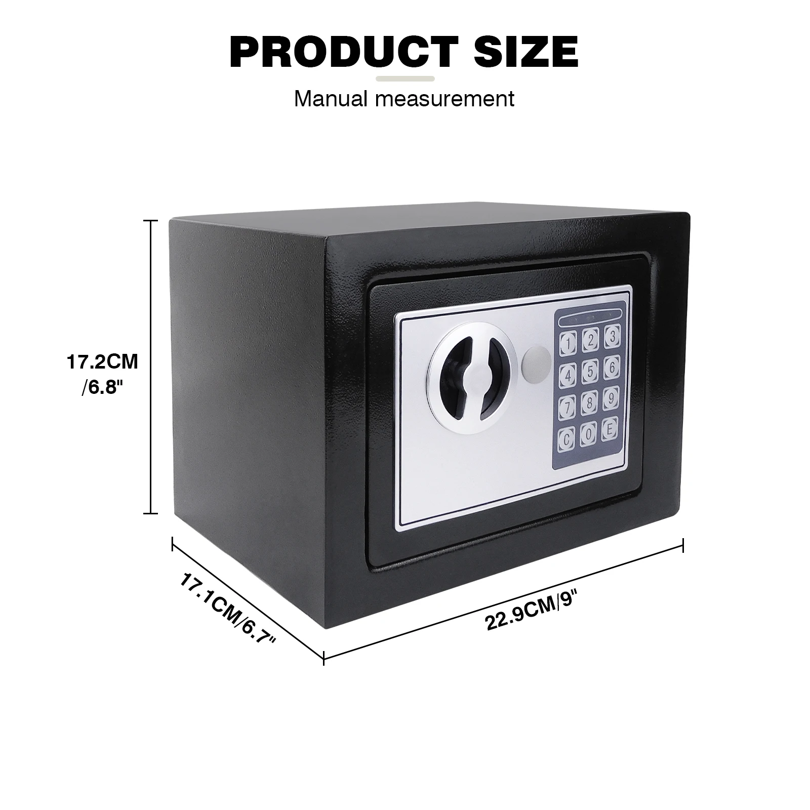Safe Box Digital Security Steel Case with Electronic Password & Key for Home,Office (4.6/8.5/16L,Black/Grey/White) image 3