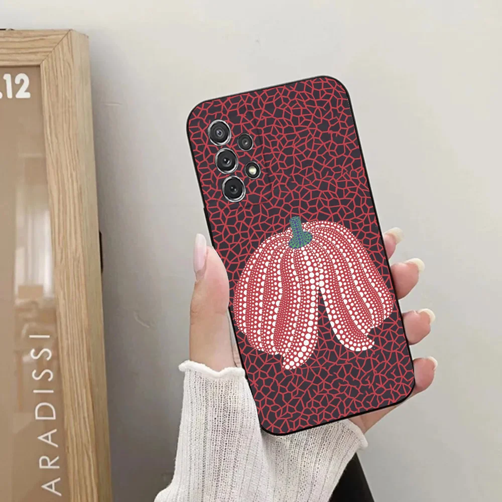 Pumpkin Yayoi Kusama Phone Case For Samsung Galaxy A20,A21s,A22,A31,A32,A52,A53,A72,73,A80,A91Soft Black Cover image 4