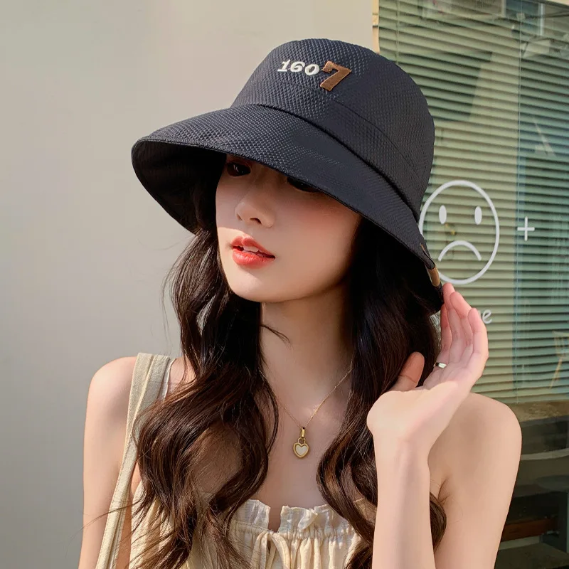 Spring/autumn Korean style women's sun hat, fashionable, versatile, sunscreen, face-small-making, fisherman hat