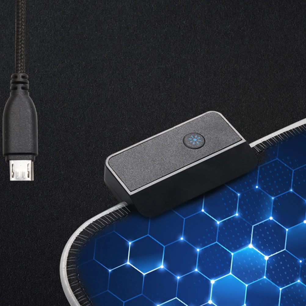 

RGB Gaming Mousepad Large Size Anti-slip Thickened Rubber Bottom Detachable USB Cable Seven Colors Running Light Breathing Mode