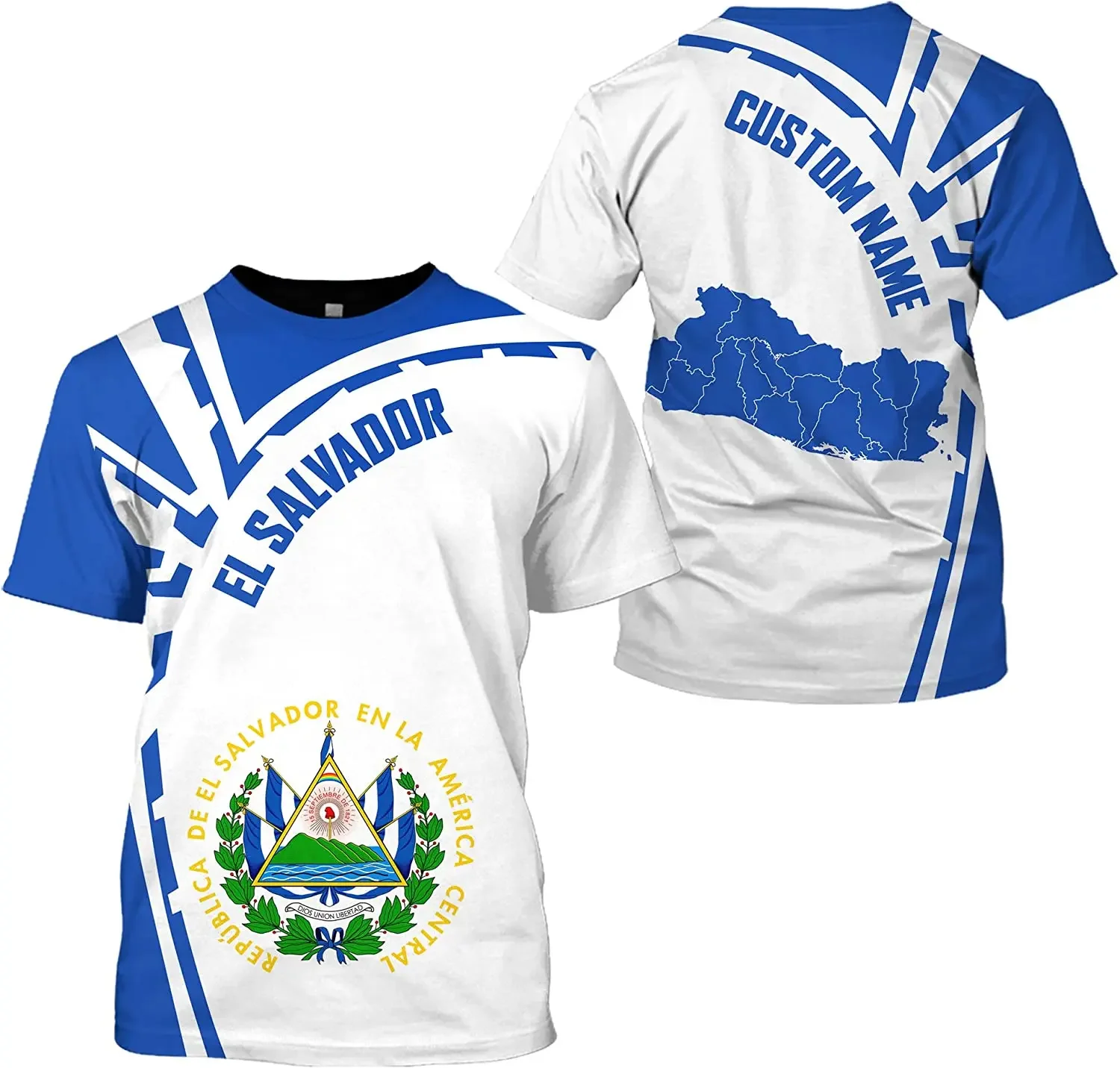 Summer  El Salvador T-shirt diy Free Custom Name Number Men's And Women's T-Shirt  3D Print  Oversize O-Neck Men's Clothing