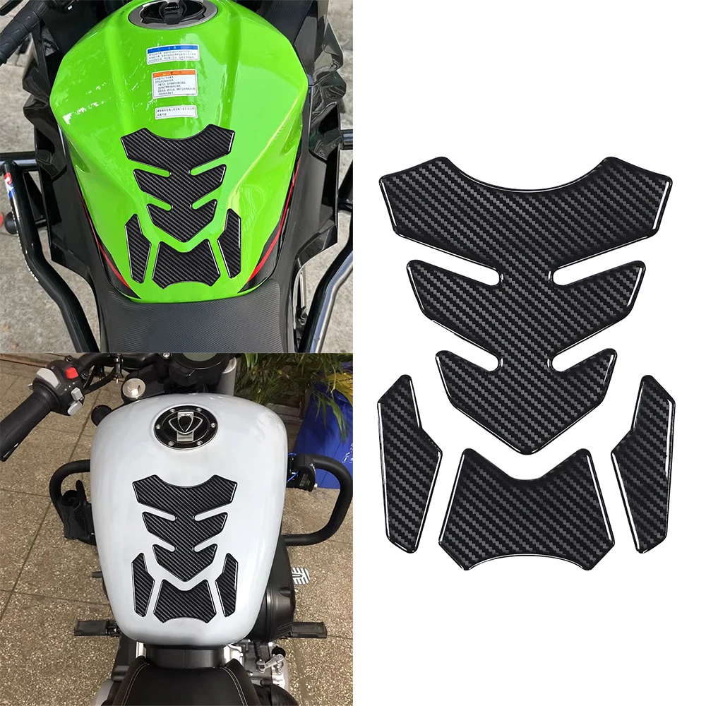 Carbon Fiber 5D Motorcycle Gas Oil Fuel Tank Pad Protection Stickers Decals For Touring Old School Bobber Bobber