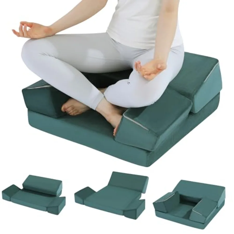 

Large Meditation Cushion Foam Meditation Pillows for Sitting on Floor Yoga Pillow for Adult Meditation Mat with 2 Knee Cushions