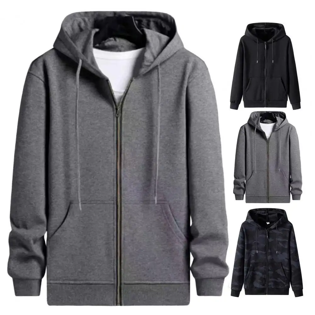 Winter Fleece Jacket Solid Color Casual Coat Thick Warm Collar Zip Up Outdoor Windbreak Jacket soft Comfortable