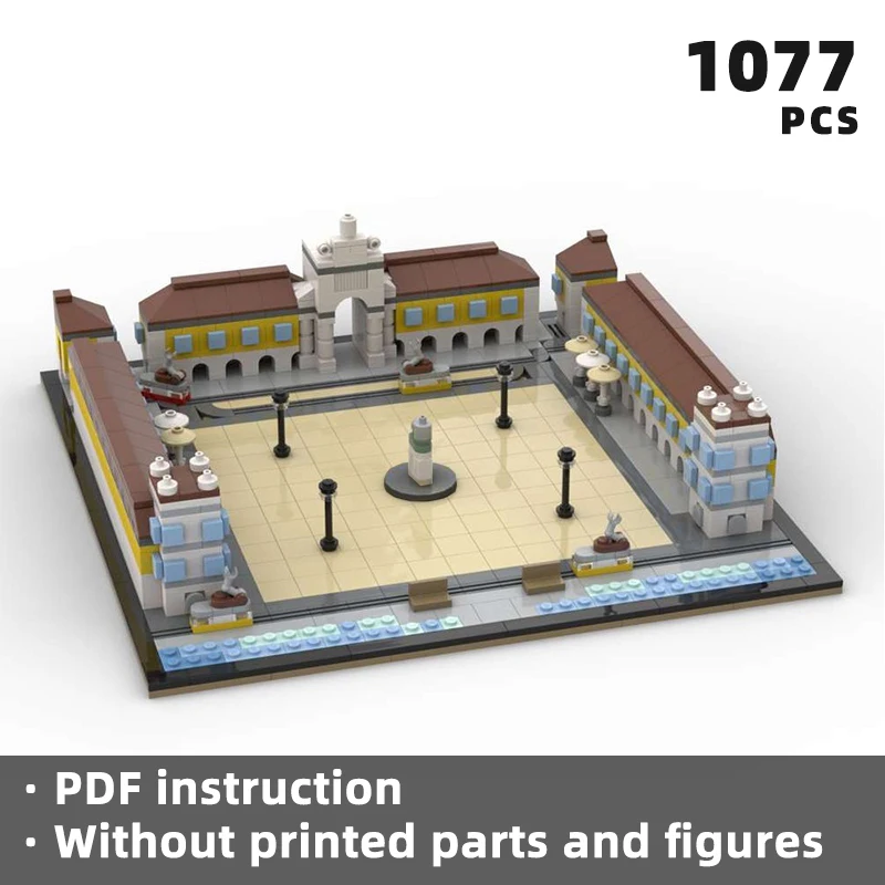 Portugal Praça do Comércio Lisbon commerce square diorama bricks royal palace city landmark blocks architecture europe moc