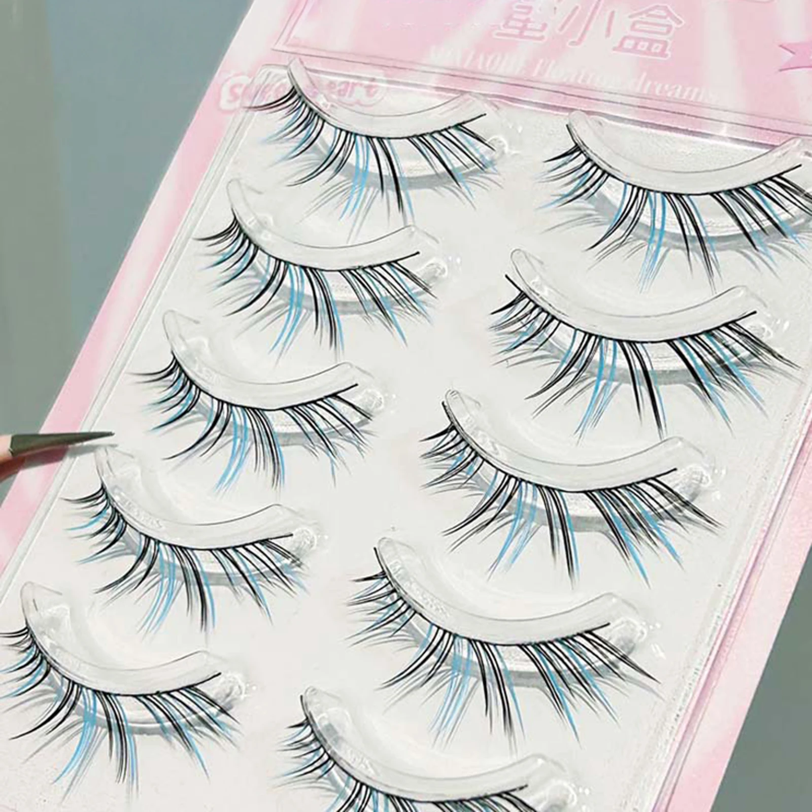 Cílios postiços individuais com gradiente de cor, 10-12mm, cílios finos coloridos para palco, festival de música, maquiagem cosplay