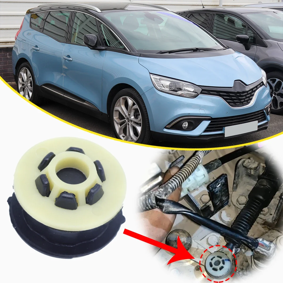 For Renault Scenic 3 2009-2015 Gear Shift Bushing Linkage Rubber Sleeve Connector Adapter Selector Buckle Grommet Clip Parts Car