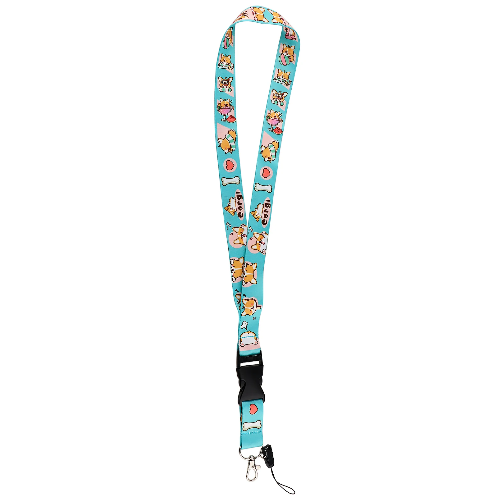 Cartoon Cute Corgi Dogs Lanyard For Keys ID Credit Bank Card Cover Badge Holder Phone Charm Key Lanyard Keychain Accessories