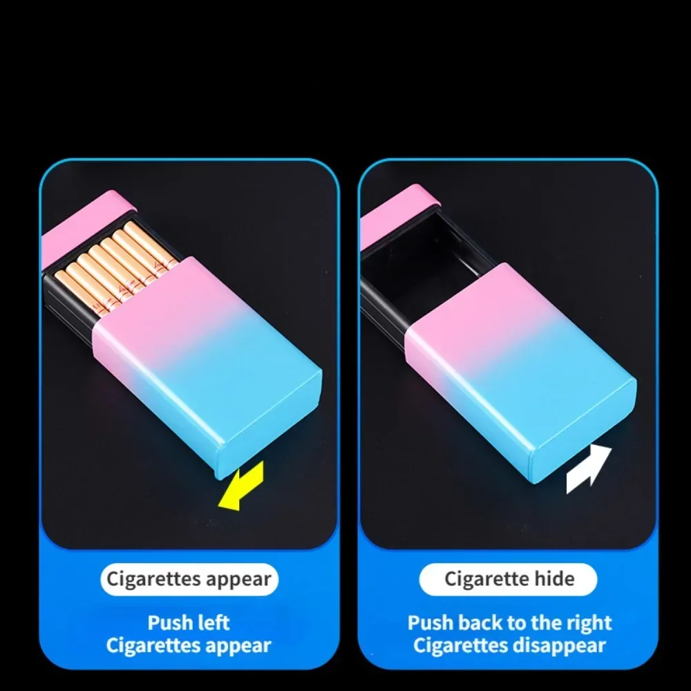 Cool Cigarette Case Holds 20pcs Cigarettes Type C Rechargeable Windproof Tungsten Wire Lighter Magic Smoking Box Funny Men Gift