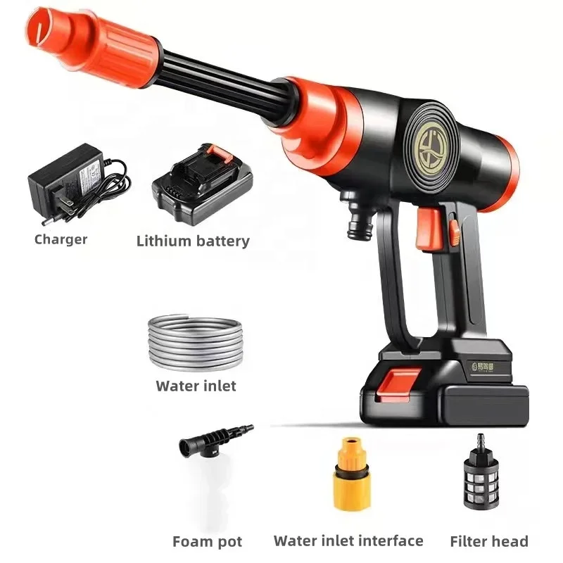 hot selling Mini High pressure 24V  Lithium Batteries cordless wireless car wash water gun jet foam gun car washer machine