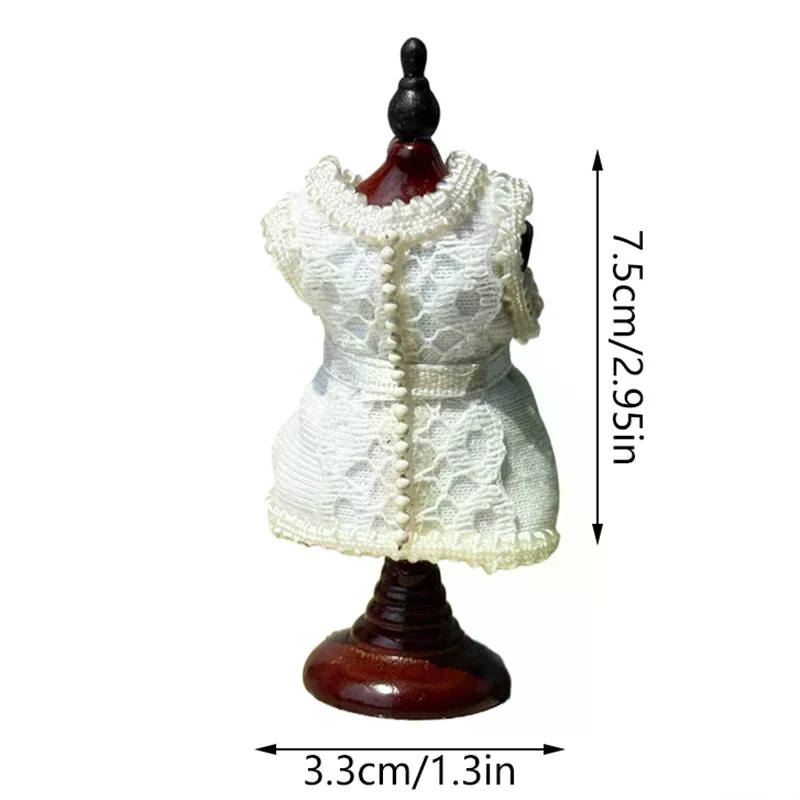 

1/12 Dollhouse Miniature Lace Clothing Mannequin Display Stand Model Funiture Accessories For Doll House Decor Kids Toys Gift
