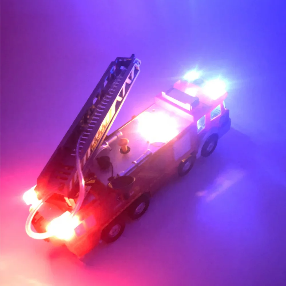 Boy Fire Truck Toy Diecast Fire Truck Model,water-Spraying Toy Fire Truck Simulated Sound Light Retractable Rescue Kids Gift