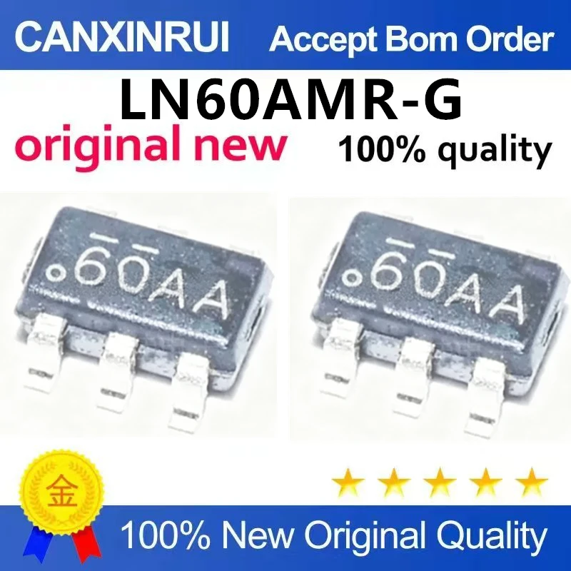 （5pcs-10pcs）Brand new original LN60AMR-G LN60A silk screen 60AA patch SOT23-6 voltage detection IC