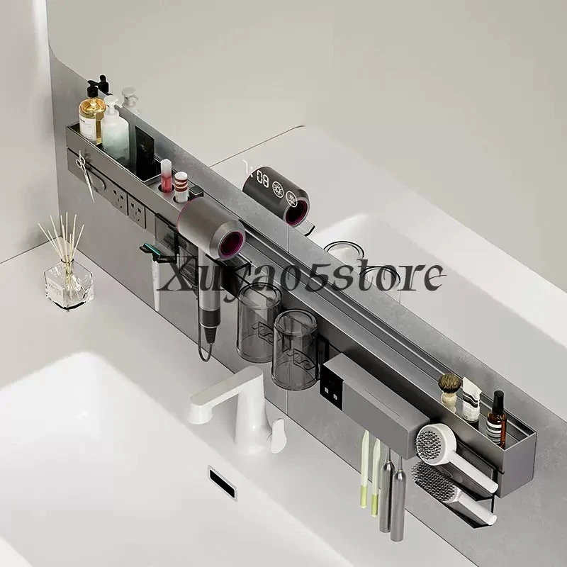 Bathroom Smart Mirror Cabinet Multi-functional Integrated Shelf, Toothbrush Sterilizer, Hair Dryer, Cosmetics Storage Rack