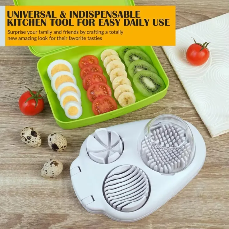 

3in1 Stainless Steel Filament Slicer for Boiled Eggs Soft Fruits and Vegetables Multifunctional Slicer for Eggs and Strawberries