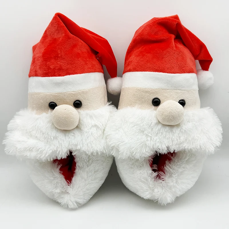 Highland Cow Christmas Santa Claus Slippers Winter Warm Home Cotton Plush Slipper Women Men Indoor Fluffy Shoes