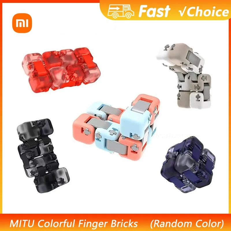 Xiaomi Mitu Spinner Colorful Building Blocks Finger Fidget Decompression Toy Puzzle Assembling Cube Finger Spinner Random Color