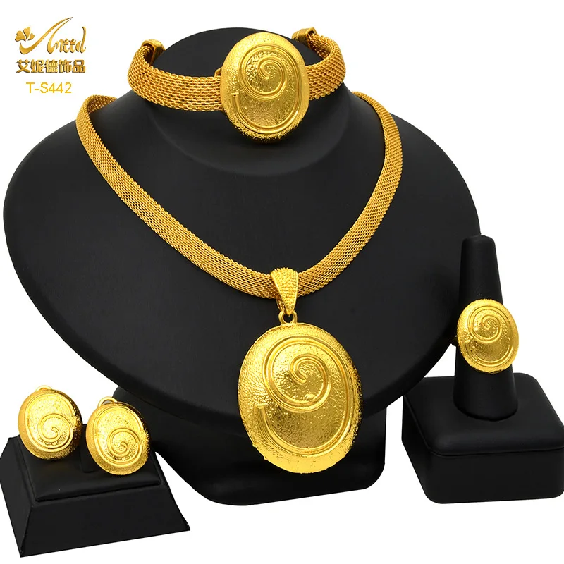 مجموعة من 4 قطع من الذهب عيار 24 قيراط AU999 للسيدات على شكل شرابة على شكل زهرة وأقراط وخاتم وسوار العروس - مجموعة ممتازة، متعددة الاستخدامات لحفلات الزفاف #3