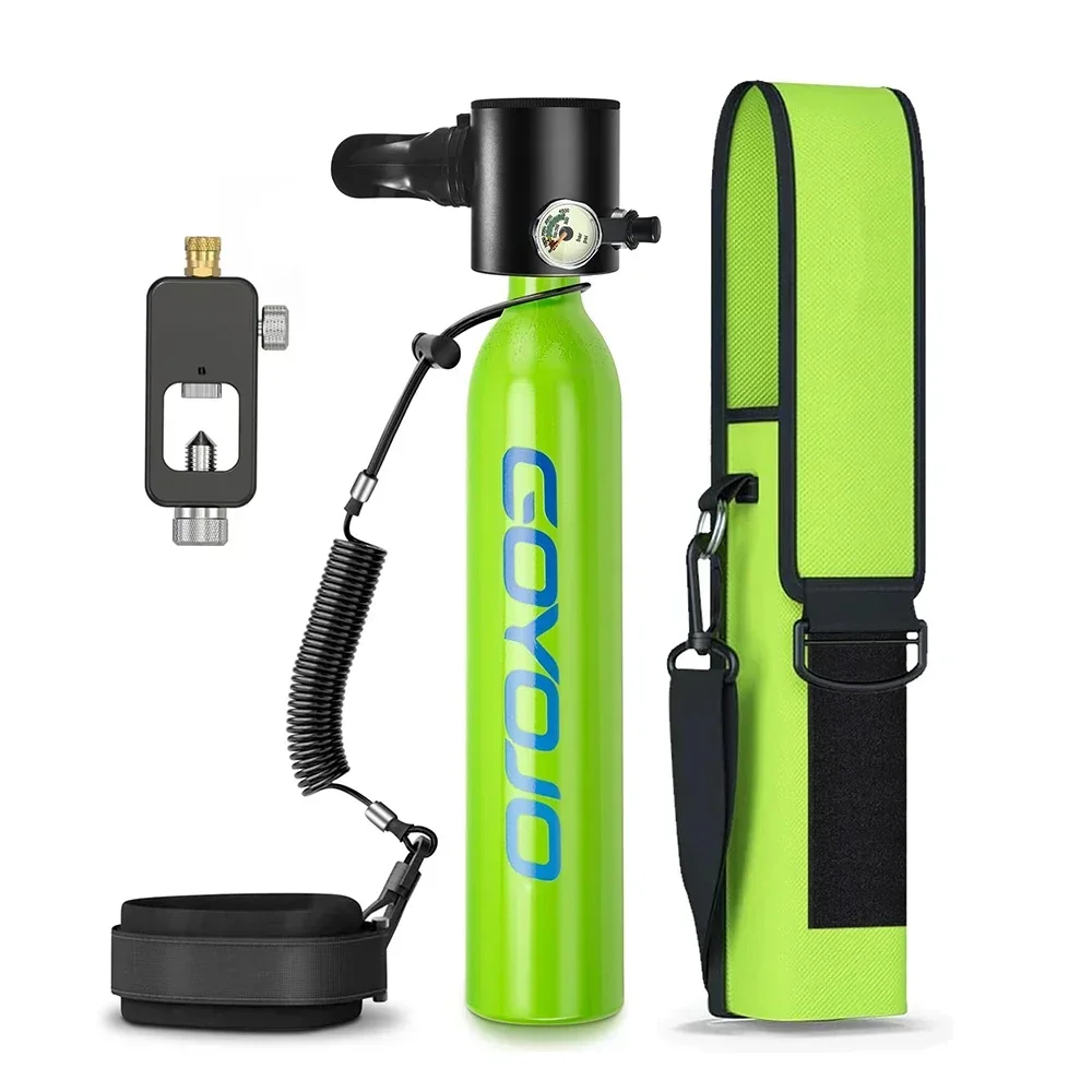 0.5L Mini Scuba Tank, 6-12 Minutes Diving Tank, Portable Lung Tank Kits with 3000 PSI Max Pressure, with adapter Snorkeling Set