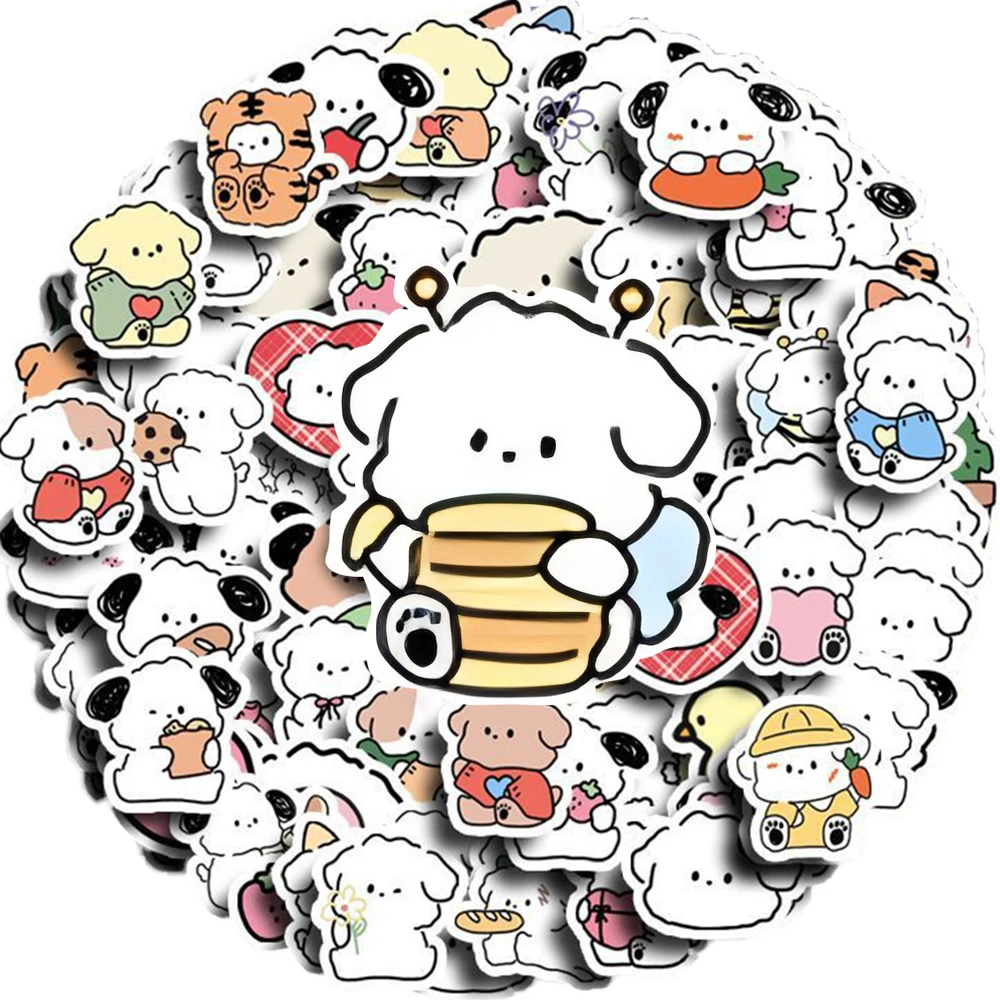 

10/30/50/100pcs Kawaii Litte Dog Animal Stickers Cute Waterproof Graffiti Suitcase Phone Helmet Cartoon Decoration Sticker Packs