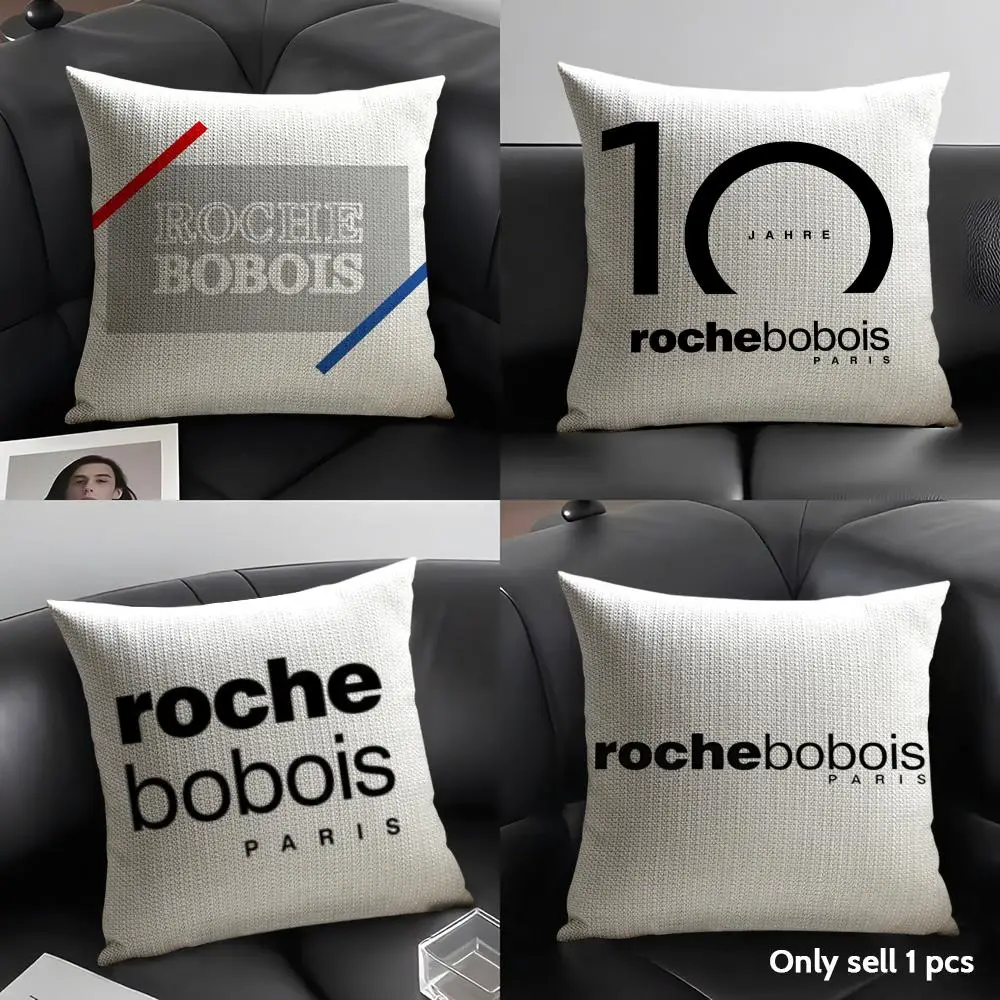 Housse de coussin R-Roche Fashion B-Bobois en lin respirant, tissu biologique, impression double face, housse de coussin de canapé, décoration intérieure